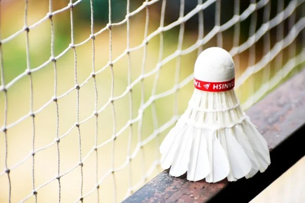 badminton net play close up
